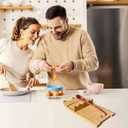 Cat-shaped Bamboo Spoon Tray with Drip Chute, Spoon Rest for Stove Top for Spoons, Coffee Spoon, Ladles, Tongs & More (Long)