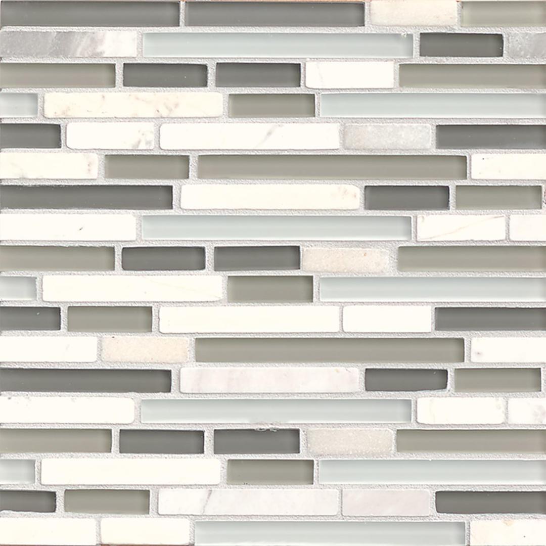 Eclipse Wall Glass Mosaic 12" x 14", (10-Pack, 10 SF),Eternity (Grey)
