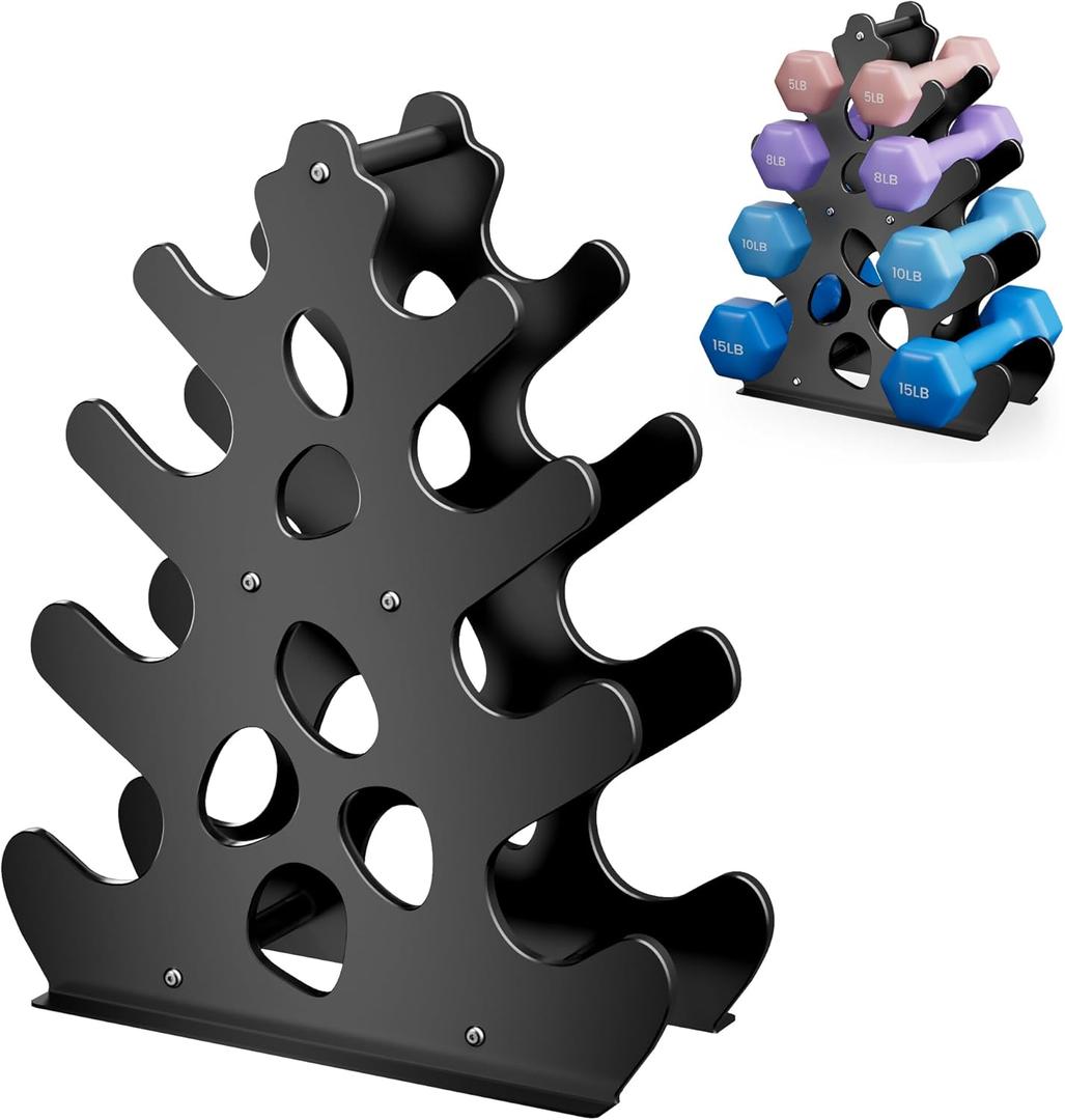 Coral-Inspired Dumbbell Rack Stand (No weights included), A-Frame Design Weight Rack with Handle, Compact & Space-Saving Dumbbell Holder for Home Gym
