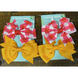 Fabric Bows Decorative Bow Clips For Hair 12 Pack Of Orange, Red And White