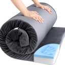 HOMBYS 3 INCH Thick Waterproof Memory Foam Camping Mattress for Outdoor Sleeping, Portable Roll Up Mattress Pad Mat for Travel Truck Bed Tent (Twin XL-79"x38"x3", Grey)