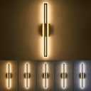 Modern LED Wall Sconce Gold Dimmable Wall Light Long Bathroom Lighting Fixtures Over Mirror LED Vanity Lights for Bathroom Living Room, L32Inch 5CCT