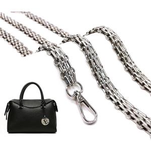 Metal Wide Chunky Purse Strap Chain Crossbody Replacement Purse Straps For Handbags Bag Chain Making Supplies Accessories (Silver) 47"/120cm