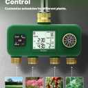MOES 4 Zone Water Timer for Garden Hose, Heavy Duty Solid Brass Inlet & Outlets, Programmable Sprinkler Timer Battery Operated, 4 Way Faucet Valve with Sequential Watering (Non-WiFi)