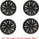 19 Inch Wheel Covers for Tesla Model Y Accessories 2020-2024 Matte Black ABS Material Hubcaps Replacement for Tesla Model Y 4PCSStorm Style