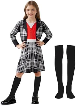 BesserBay Halloween Girls Costume Schoolgirl Skirts 3PCS Sets, Size Medium