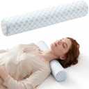Neck Roll Cervical Pillow for Neck Pain Relief - Memory Foam Neck Pillow for Bed | Round Neck Pillows for Sleeping (Cool-Blue, X-Small - 3.5" H)