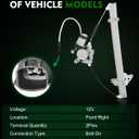 741-349 Front Right Passenger Side Power Window Regulator with Motor for:-Nissan 2005-2015 Frontier, 2005-2012 Pathfinder for:-SUZUKI 2009-2010 Equator, with 2 Pins OE# 80720EA000 80730-EA005