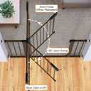 Cumbor 29.7-46" Baby Gate for Stairs, Mom's Choice Awards Winner-Auto Close Dog Gate for the House, Easy Install Pressure Mounted Pet Gates for Doorways, Easy Walk Thru Wide Safety Gate for Dog, Brown