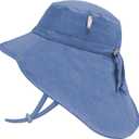 JAN & JUL 50+ UPF Quick-Dry Sun-Hats for Boys (2-5T, Blue With Blue Trim)