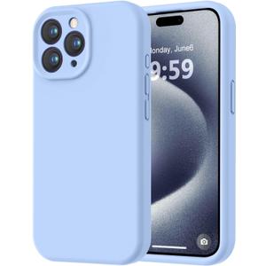 LOVE 3000 Designed for iPhone 15 Pro Case, Premium Silicone with [Soft Anti-Scratch Microfiber Lining] Shockproof Protective Phone Case for Men Women Girls 6.1", Light Blue