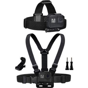 Chest Mount Harness Chesty Vest Head Mount Strap for Action Camera Compatible with GoPro Hero 12,11,10,9,8,Max,Go Pro Hero 7,6, 5,4, Session,3+,3,Hero (2018),Fusion,DJI Osmo,AKASO