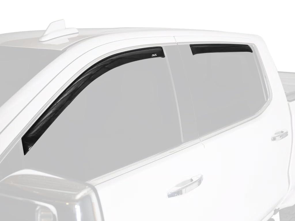 Auto Ventshade [AVS] In-Channel Rain Guards For 2009 - 2024 Dodge Ram 1500 (19-24 Classic Body Only); 2010-2025 Ram 2500 & 3500 MEGA/CREW CAB ONLY | Window Vent Visors, 4 pcs. - Smoke | 194109