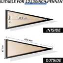 Pennant Frame Wood Flag Frame for 12 x 30 Inch Pennants Display Holder 1 Inch Team Flag Case, Black(2 Pcs)