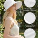 2-in-1 Womens Sun Visor Sun Hat Zipper Off Ponytail Friendly, Lightweight Quick Dry, Summer UV Protection (One Size, White)