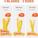 French Fry Cutter, Stainless Steel Potato Cutter with 1/2 Inch, 3/8 Inch and 1/4 Inch Blades (Manual Cutter, 1/2 '' & 3/8 '' & 1/4 '' Blade)