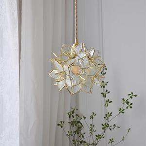 LIFENICEST Glass Flower Pendant Lights Floral Petal Light Fixture Modern Hanging Lamp 7 Inch Mini Pendant Lighting for Kitchen Island - Clear Textured Glass Shade
