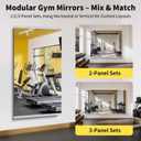 Home Gym Mirror - 55x30 Inch, 1PCS Frameless Tempered Glass Full Body Mirror for Wall Mount - Ideal for Yoga, Workout, Bedroom, Dance Studio (Silver)
