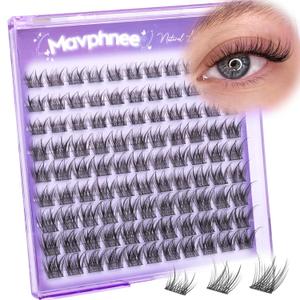 Natural Lash Clusters 8MM 10MM 12MM Eyelash Clusters Short Wispy DIY Spider Lash Extensions CC Curve Individual Lashes Fluffy Cluster Eyelash Extensions for Clean Girl & No Makeup