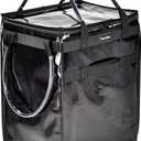 Reusable Grocery Bag On Wheels Large Capacity Shopping Trolley Foldable Rolling Tote Bag with Heavy Duty Handle for Travel (Black, Large)