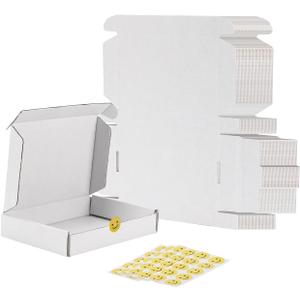 RLAVBL 6x4x1 Shipping Boxes Set of 50, White Corrugated Cardboard Box for Packing, Mailing, Business