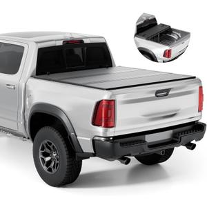 FRP Hard Tri-fold Tonneau Cover Fold Truck Bed Covers Compatible with 2009-2026 Dodge Ram 1500 & 2500 6' 4" Bed Without Ram Box (76.3")