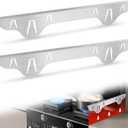2 Pack Stove Gap Covers, 316 Stainless Steel, Length 25.5"-51" by puxyblue,Oven Gap Filler Between Stovetop and Counter, Microwave and Range Trim Kit, Heat Resistant Silver