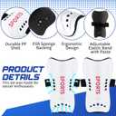 Syhood Soccer Shin Guards and Socks for Toddler Kids Youth, Lightweight Soccer Shin Pads Protective Soccer Gear for 3-5, 5-10, 10-15 Years Old Children Teen Boys Girls Soccer Game (White, S Size)