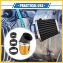 Motorcycle Air Filter, 26/35/42/48mm ID 90x60mm Universal for Motorcycle ATV Durable Aluminum Alloy Gold Tone Auto Replacement Parts