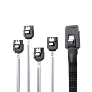 10Gtek MiniSAS SFF-8087 Fan-Out Cable Breakout to 4xSATA, 6Gbps High-Speed Cable for RAID Controllers, Servers & Storage Enclosures, 1-m(3.3ft)
