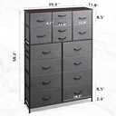 WLIVE 16 Drawers Dresser, Large Dresser for Bedroom, Closet, Hallway, Storage Organizer Unit, Large Dressers & Chests of Drawers with Fabric Bins, Dark Grey