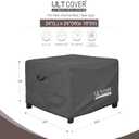 ULTCOVER Waterproof Patio Ottoman Cover Square Outdoor Side Table Furniture Covers Size 24L x 24W x 18H inch, Black