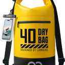 Lamicall Dry Bag Waterproof Backpack - [Durable & Floating] 5L/10L/20L/30L/40L Large Water Proof Bag with Waterproof Phone Case for Kayaking, River Rafting, Lake, Float Trip, Tubing Essentials (Lemon Yellow)