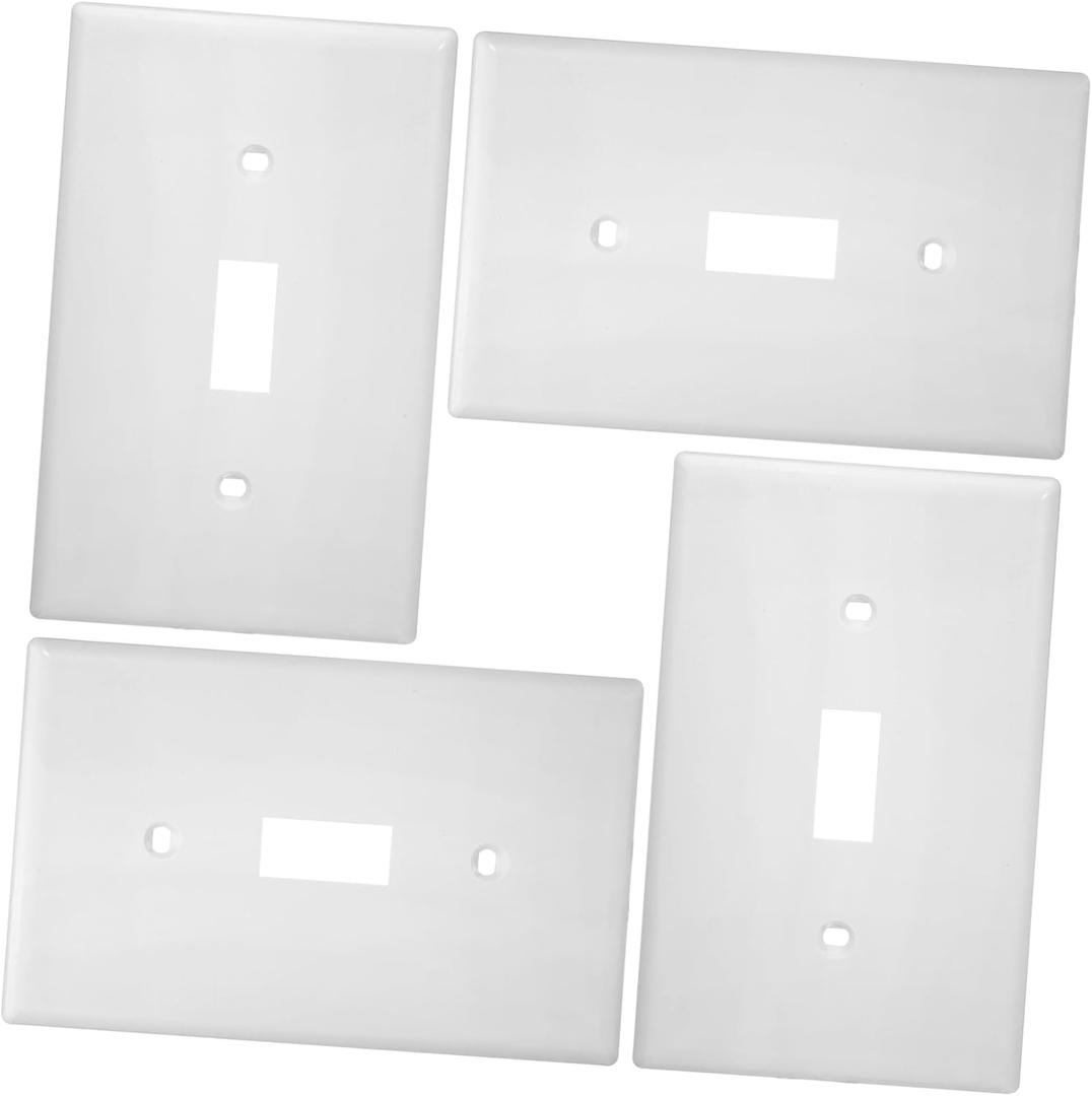 Gadpiparty 4pcs Toggle Switch Cover Protective Wall Plate PC Plastic Single Switch Panel Guard for Home