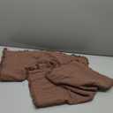 MIULEE Decorative Throw Pillow Covers Neutral Linen Fringe Throw Pillows Euro Shams Set of 2 Dark Coffee Boho Farmhouse Cushion Covers for Couch Sofa Bed Living Room Spring Home Decor 26x26 Inch