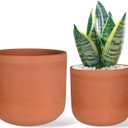 4.6 + 6 Inch Terracotta Succulent Planter Pots Round Clay Pots with Drainage for Indoor Plants Set of 2