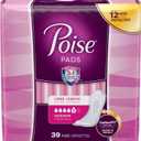 Poise Incontinence Pads, Maximum Absorbency, Long, 39 Count (Pack of 4)