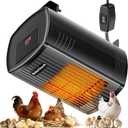 Chicken Coop Heater for Winter With Thermostat, 600W/300W Winter Chicken Heater for Inside Coop, Dog House, Adjustable Temperature 70-115, Adjustable Temp, 6.5Ft Anti-Chew Cord, Memory Function (Black)