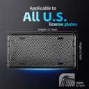 100% Carbon Fiber License Plate Frame,New Full Carbon Fiber snap-on 4 Hole License Plate Frame,unobstructed View,with Screw Caps, Anti-Vibration Pads