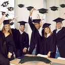 2 x Fuutreo 120 Pcs Glitter Grad Caps Cutouts with 120 Glue Points, 6 inch, 4 inch, 3 inches Graduation Caps Glitter Confetti Class of 2025 Paper Tags for DIY Craft Bulletin Board School Supplies(Black)