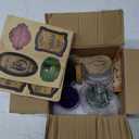 Potion Bottles Halloween Decoration, Set of 4 Glass Potion Bottles with Corks and 10 Halloween Bottle labels, Halloween Tiered Tray Decor, Halloween Decorations Indoor