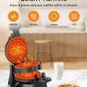 Waffle Maker, 1400W Double Belgian Waffle Iron 180 Flip, 8 Slices, Rotating & Nonstick Plates, Removable Drip Tray for Easy Cleaning, Cool Touch Handles, Space Saving Storage, Black