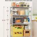 Sakugi Storage Shelves - 4-Tier Spacious Shelf Organizer with Hooks & Leveling Feet, Easy to Assemble, Rust-Resistant Garage Shelving for Kitchen, Pantry, Bedroom, 33.2" x 12.7" x 57.3", Sliver
