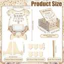 Kathfly 63 Pcs Neutral Boho Clothes Baby Shower Guest Book Alternatives Set A Sweet Little Baby Is On The Way Neutral Babies Shower Decoration Photo Frame Sonogram Frame Keepsake 60 Slice Guest Book