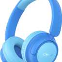 iClever BTH22 Kids Bluetooth Headphones, 60H Play Time, USB C Fast Charging, Bluetooth 5.4, AUX Cord, Safe Volume 74/85 dBA, Toddler Headphones for iPad/Tablet/Travel/School, Blue
