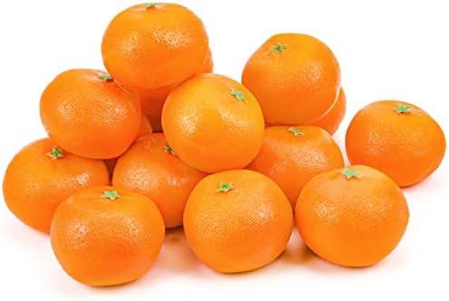 Toopify 16 Pcs Artificial Oranges, Decorative Fake Oranges for Decoration Lifelike, Realistic Fake Fruit Oranges for Christmas Home Kitchen Festival Party Decoration