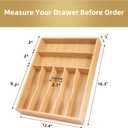 Besilord Silverware Organizer Kitchen Drawer Organizer Utensil Organizer Bamboo Silverware Holder Cutlery Organizer in Drawer Flatware Organizer Tray(7 slots, Natural)