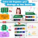 Outsmart Gadgets Stackable Toy Storage Organizer Bin for Lego, Building Bricks, Dolls, and Crafts Organization, Build on the Lid, 3 Layer Adjustable Compartments, Includes ABC Stickers and 2 Box Lids