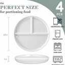 10" Ceramic Divided Plates Set of 4 - Large 3 Compartment Portion Control Plates for Adults Kids, Bariatric Dinner Plates for Balanced Meal Prep, Microwave Dishwasher Freezer Safe, White