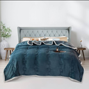 ShowyLive Extra Thick Blanket for Sofa Recliner Bed, Warm 3 Layers Flannel Blanket for Winter Autumn, Plush Quilt, Breathable Velvet Comforter, Washable Throw Blanket 810gsm (Blue 200x230cm)